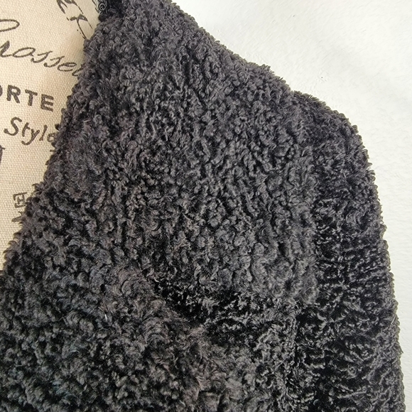 House of CB XS Faux Fur Long Coat Teddy Black Cozy Whimsygoth Fairygrunge Winter - Picture 5 of 10